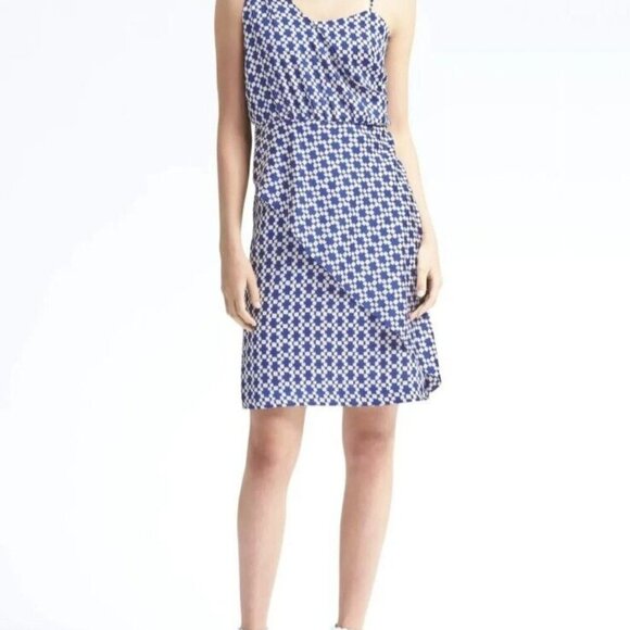 Banana Republic Women's Size 0 Tie Shoulder Dress Cobalt - Picture 1 of 9
